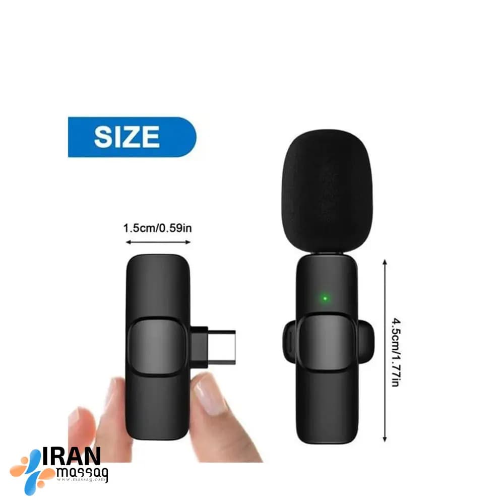 میکروفون یقه ای حرفهای بیسیم مدل MMD-F37 | ضبط دوگانه و همزمان — تصویر ۲