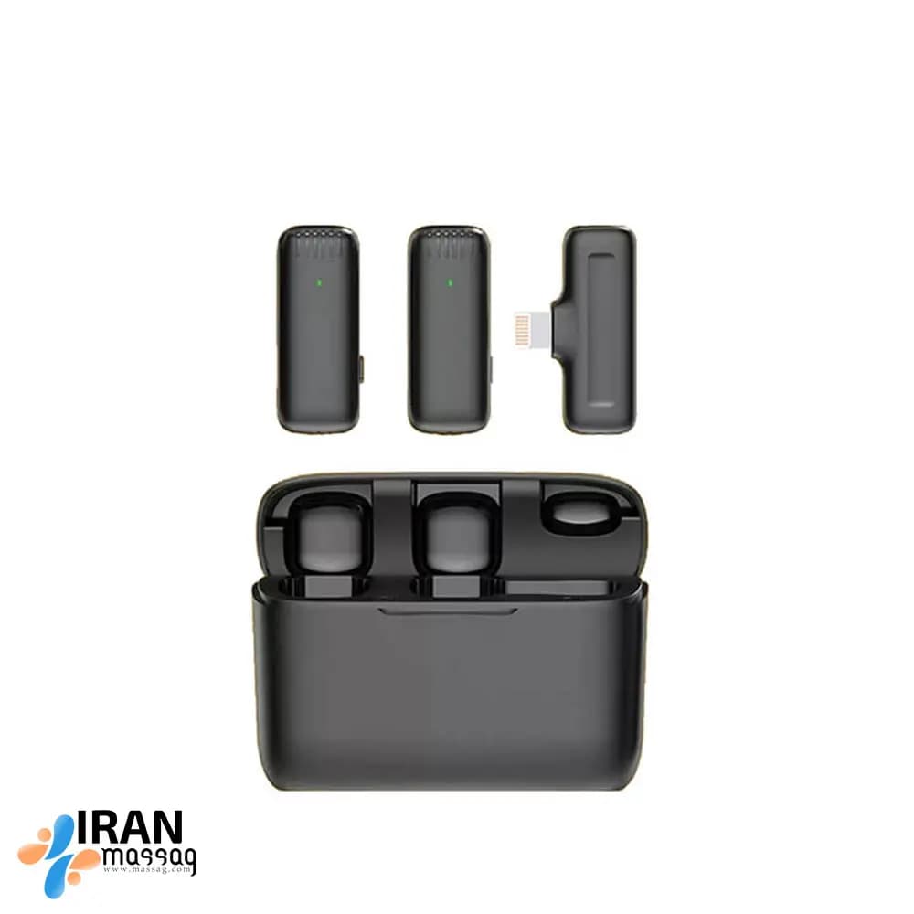 میکروفون یقه‌ای بی‌سیم مدل J13 | برای آیفون با دو میکروفون — تصویر ۳