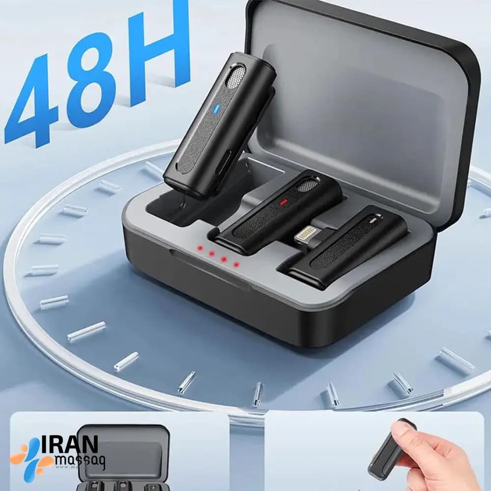 میکروفون یقه‌ای مدل M9 | دارای دو میکروفون — تصویر ۳
