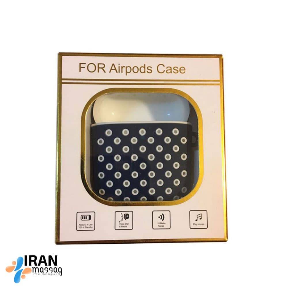 کیف ایرپاد خال خالی دو رنگ مدل AirPods case | تنوع رنگی بالا — تصویر ۲