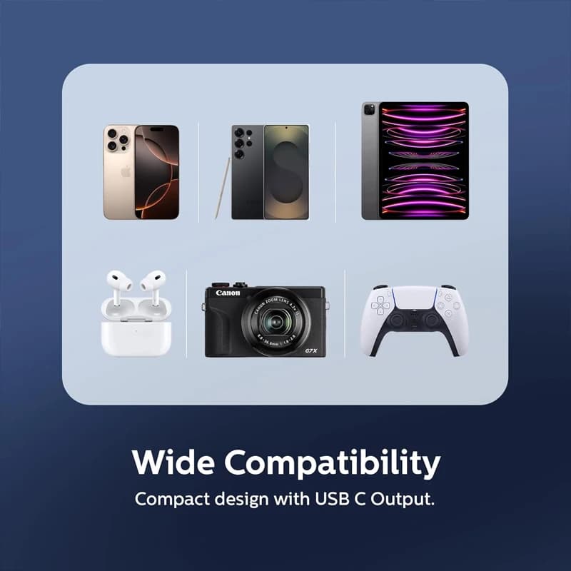 شارژر فندکی فیلیپس مدل DLP5522C Dual Port USB-C توان 60w گارانتی 24 ماهه سی آوا بدون کابل — تصویر ۳