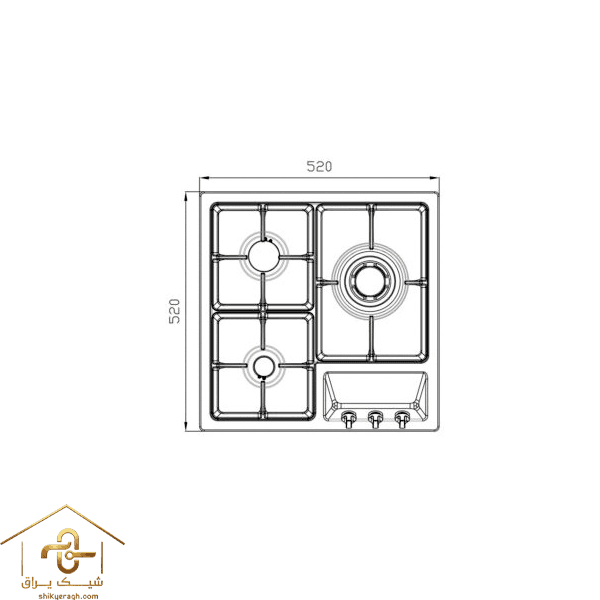 اجاق گاز رومیزی سه شعله‌ استیل البرز مدل S-3501 — تصویر ۵