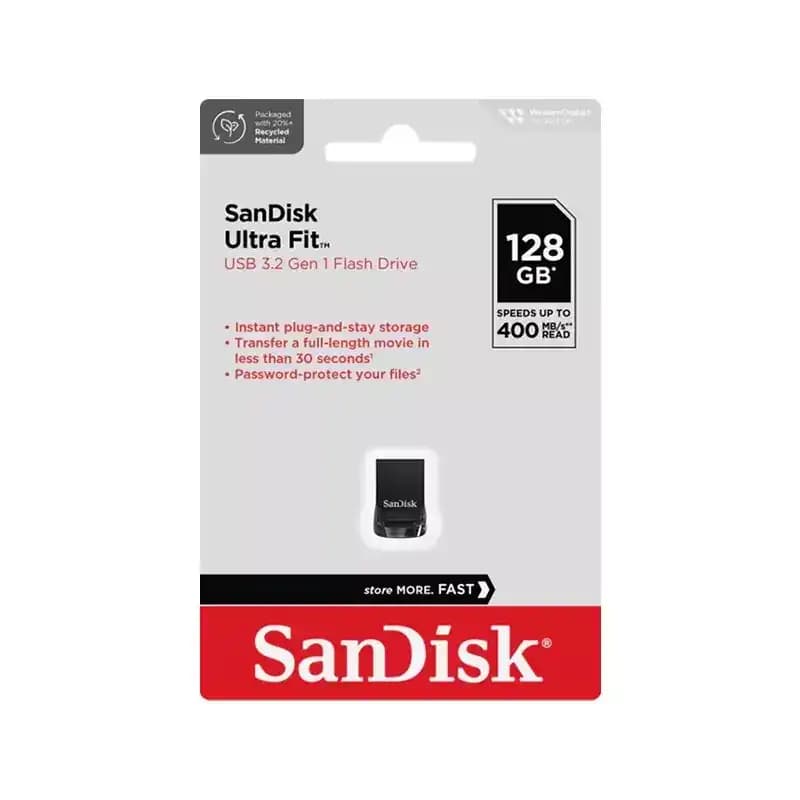 فلش مموری سن دیسک مدل Ultra Fit USB3.2 ظرفیت 128 گیگابایت
