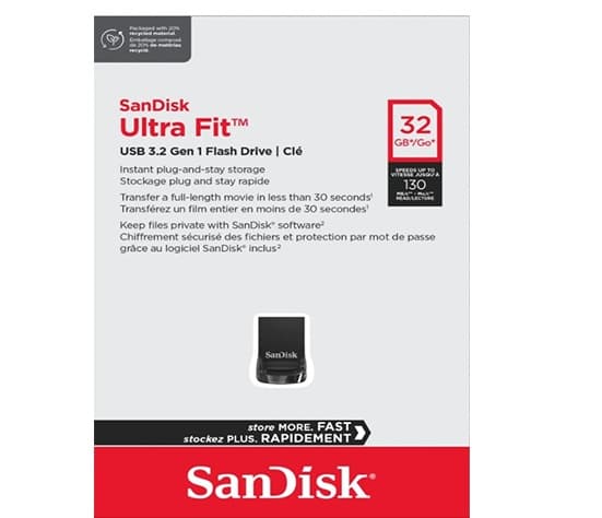 فلش مموری سن دیسک USB 3.2 مدل ULTRA FIT SDCZ430 ظرفیت 32 گیگابایت