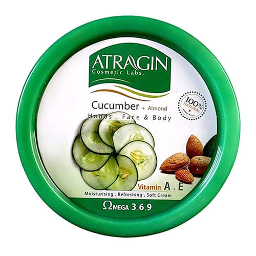کرم مرطوب کننده کاسه ای عصاره خیار و بادام عطرآگین 180 میلی لیتر
