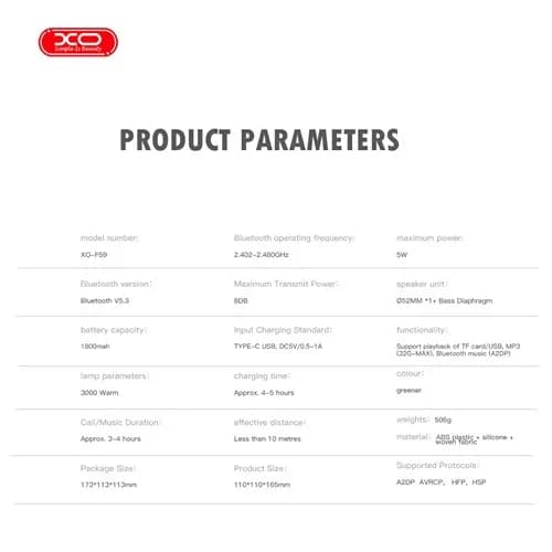 اسپیکر بلوتوثی کمپینگ ایکس او مدل XO F59 — تصویر ۱۱