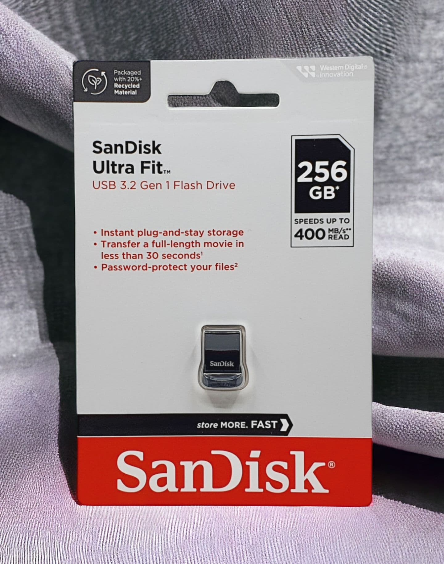 فلش ۲۵۶ گیگ سن دیسک مدل Sandisk Ultra Fit USB3.2 Gen1 400MB/s