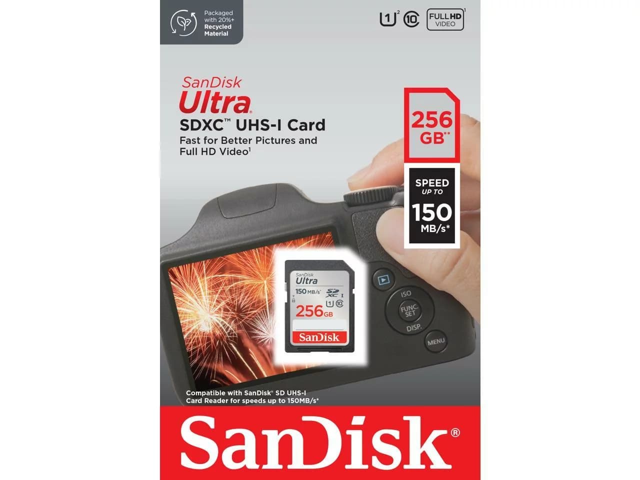 کارت حافظه 256گیگ اس دی سندیسک مدل SanDisk 256GB Ultra SDXC UHS-I 150MB/s