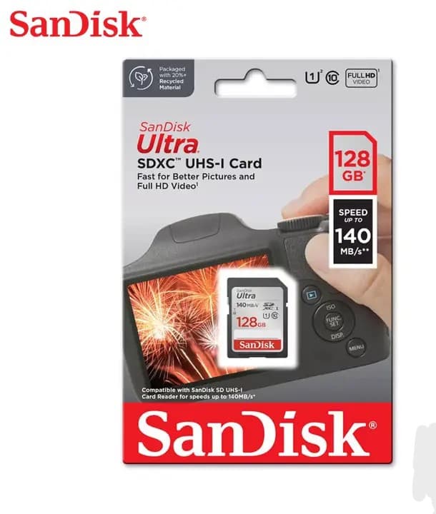 کارت حافظه 128گیگ سندیسک مدل SanDisk 128GB Ultra SDXC UHS-I 140MB/s