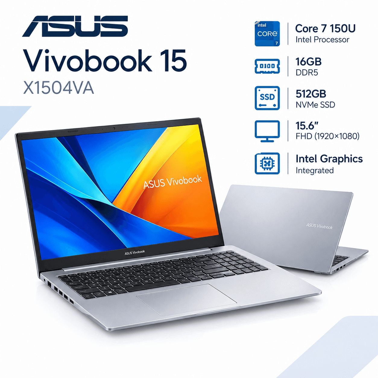 لپ تاپ ASUS Vivobook 15 X1504VA Core 7 150U — تصویر ۷