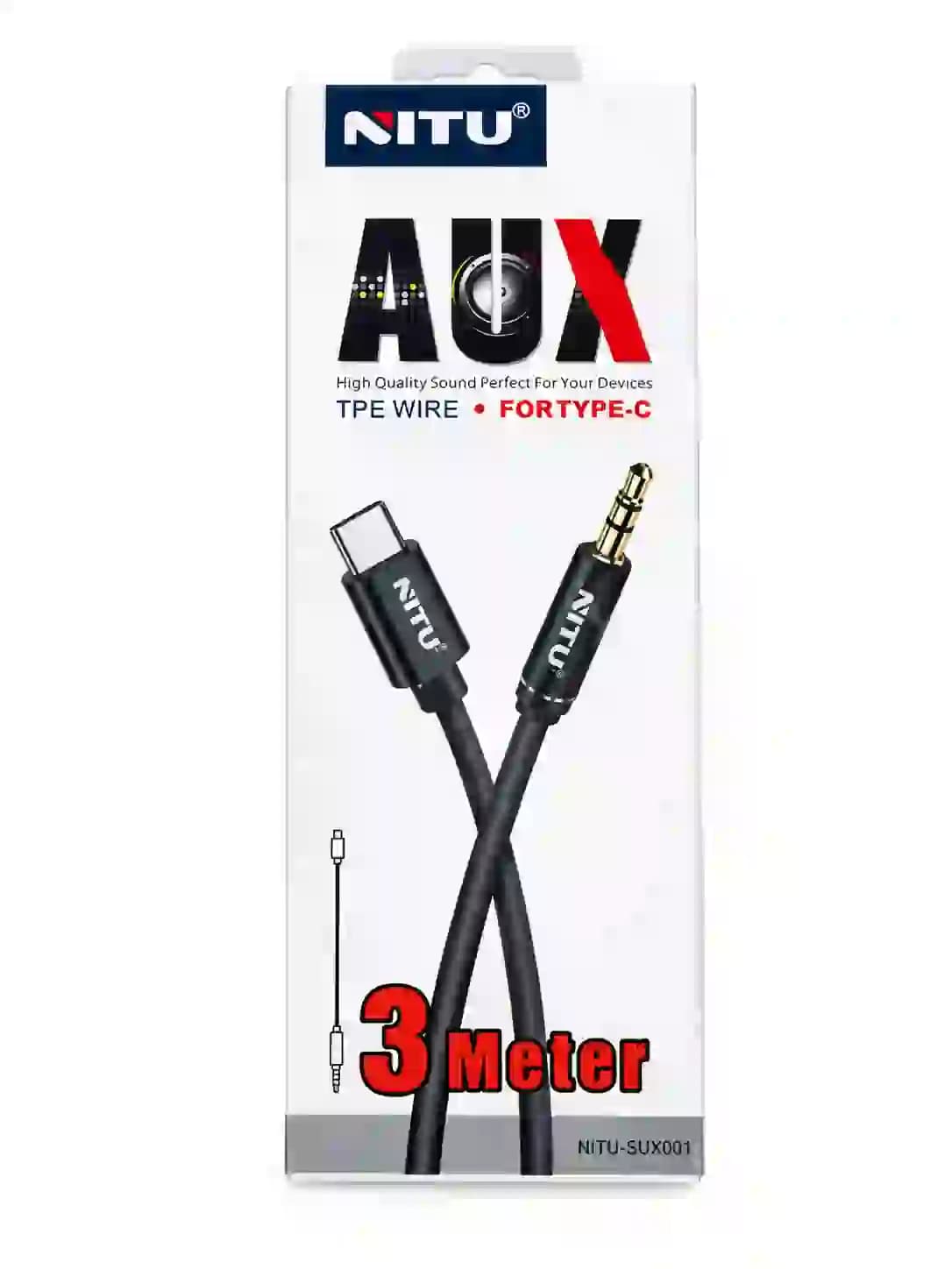 کابل Aux تایپسی مدل NITU NT-AUX008 طول 3متر