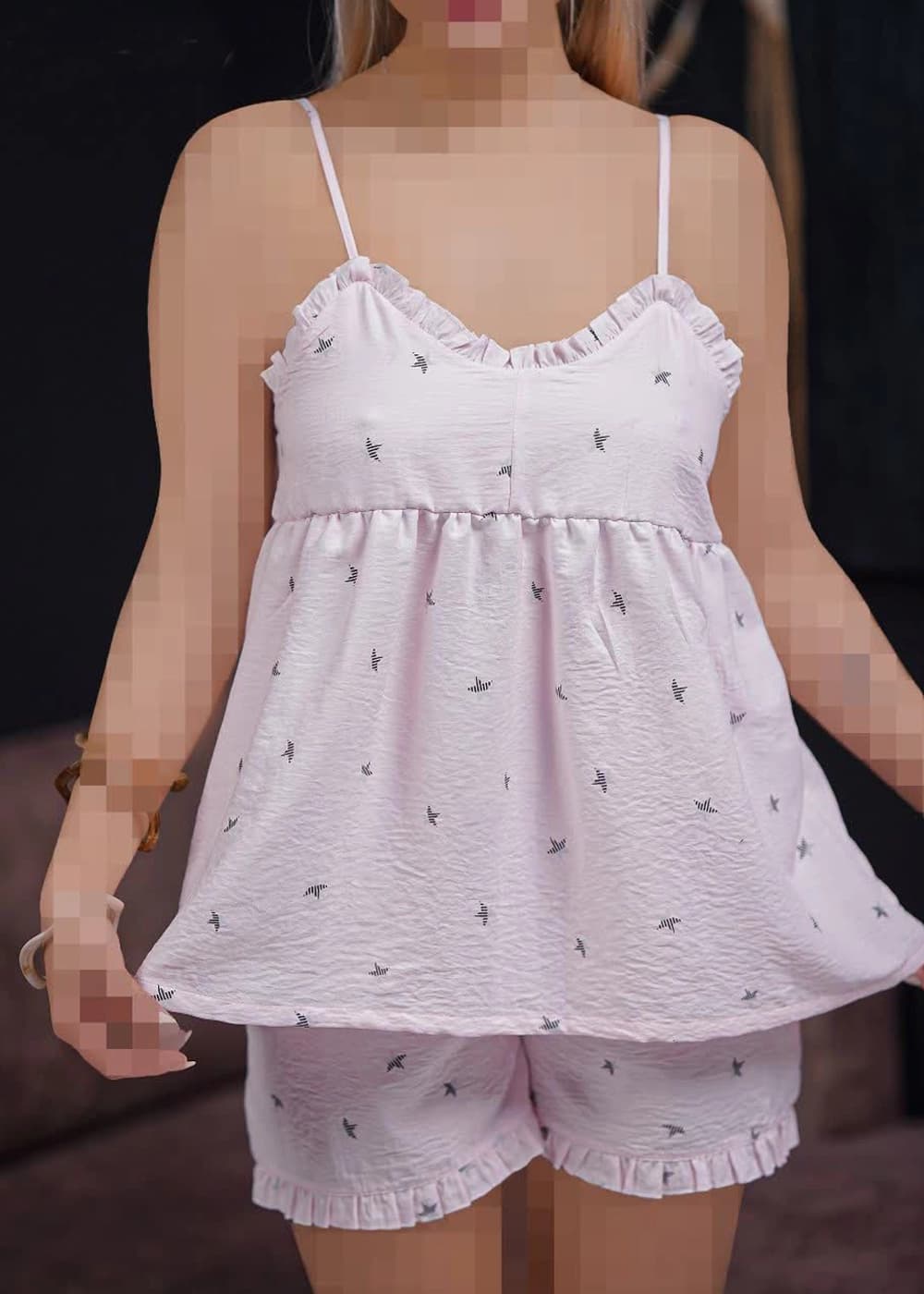 ست تاپ و شلوارک راحتی زنانه مدل WCS053