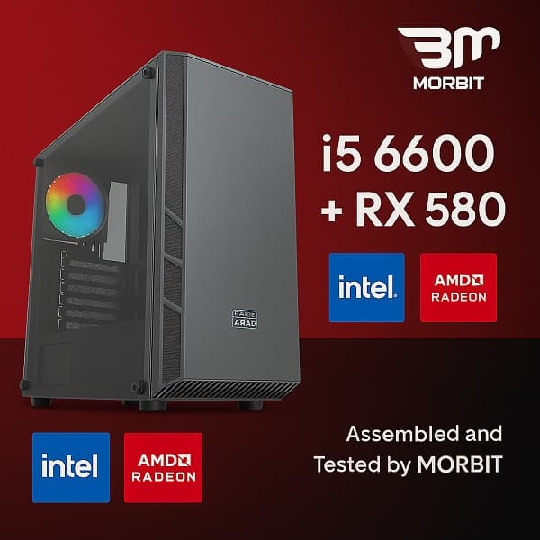 کیس گیمینگ اسمبل شده I5 6600 + RX580 | سیستم اقتصادی اجرای بازی‌های روز