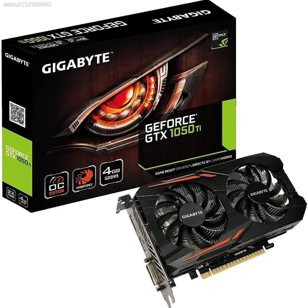 کارت گرافیک درحد نو GIGABYTE GTX 1050TI GAMING OC 4GB