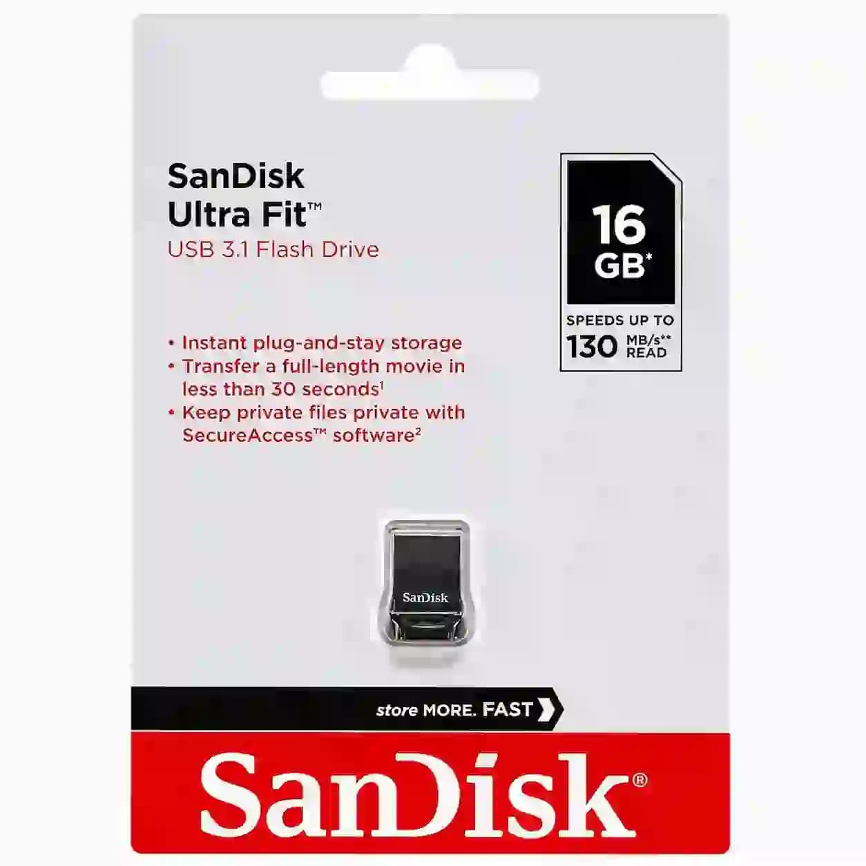 فلش مموری سن دیسک مدل ULTRA FIT ظرفیت 16 گیگابایت USB 3.1
