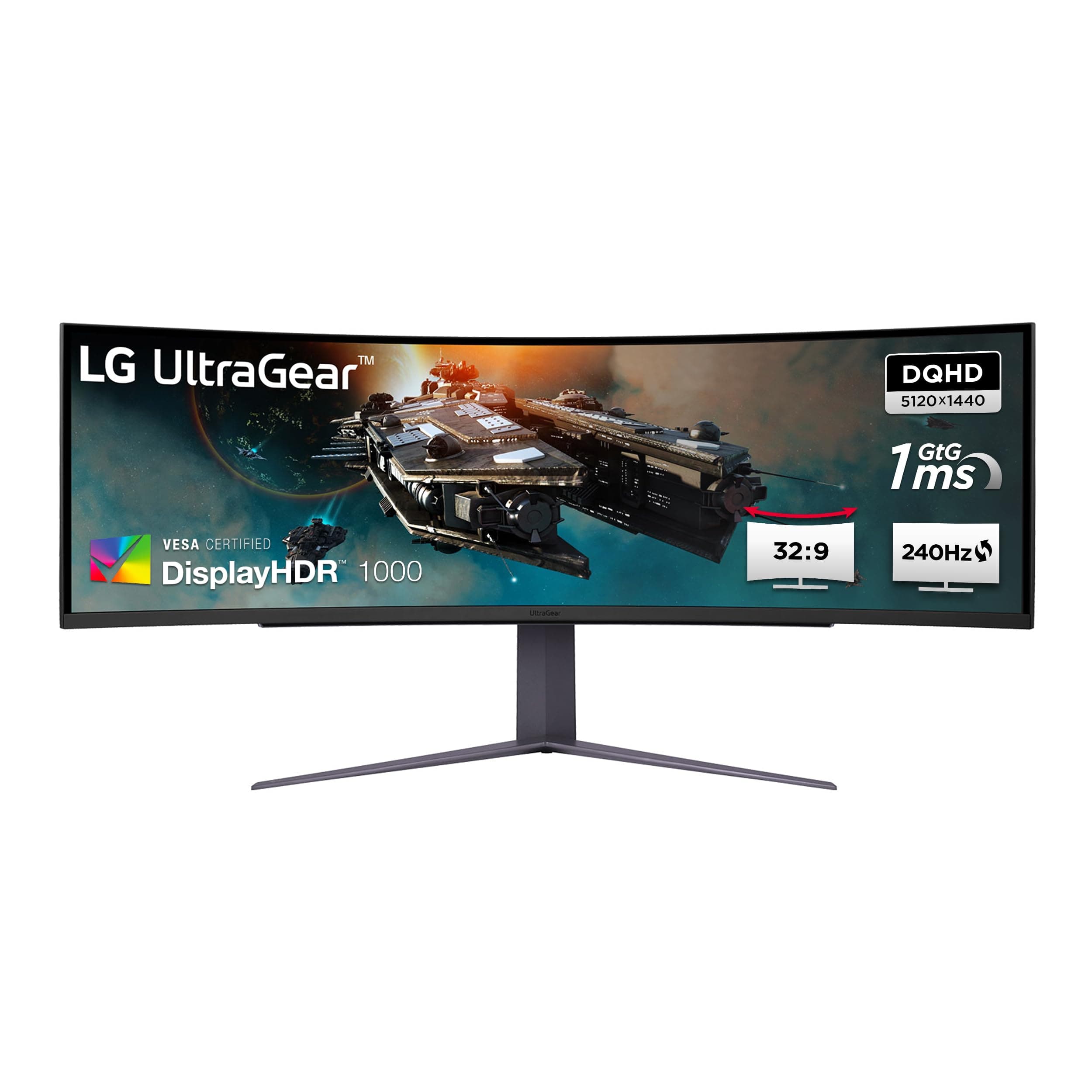 مانیتور گیمینگ LG UltraGear 49GR85DC-B سایز 49 اینچ 4K — تصویر ۲