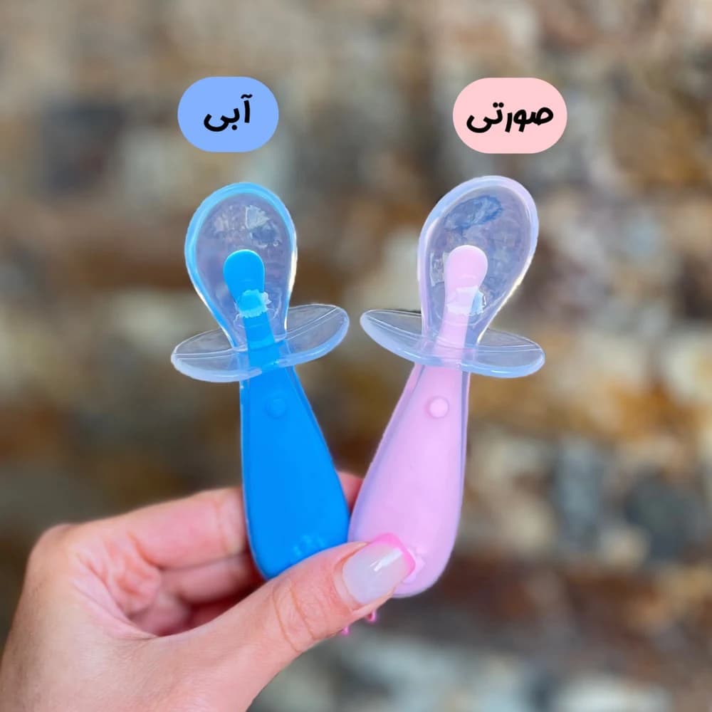 قاشق غذاخوری قابدار و استپردار با سری سیلیکونی — تصویر ۳