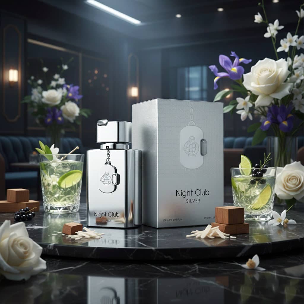 عطر ادکلن زنانه مردانه کرید سیلور مانتین واتر فراگرنس ورد مدل نایت کلاب سیلور رایحه ( fragrance world Night Club Silver ) حجم 100 میل — تصویر ۸