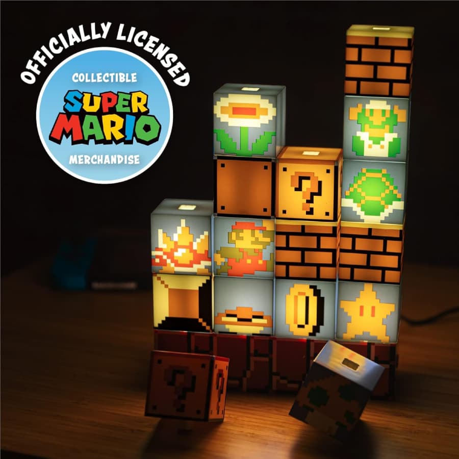 چراغ Super Mario Paladone Bros Build a Level Light لامپ رومیزی 16 تکه پالادون — تصویر ۳