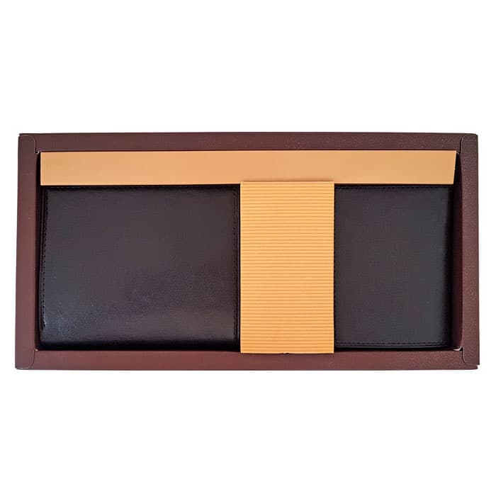 ست کیف پول جیبی و جاکارتی چرم طبیعی مردانه ST109