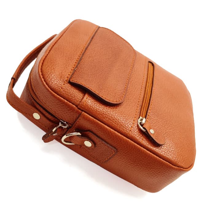 کیف دوشی دسته دار چرم طبیعی PB724 — تصویر ۸