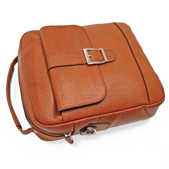 کیف دوشی دسته دار چرم طبیعی PB725 — تصویر ۴