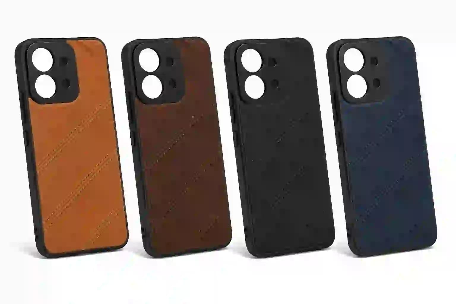 قاب گوشی چرمی Redmi 15C کلاسیک محافظ لنز دار — تصویر ۲
