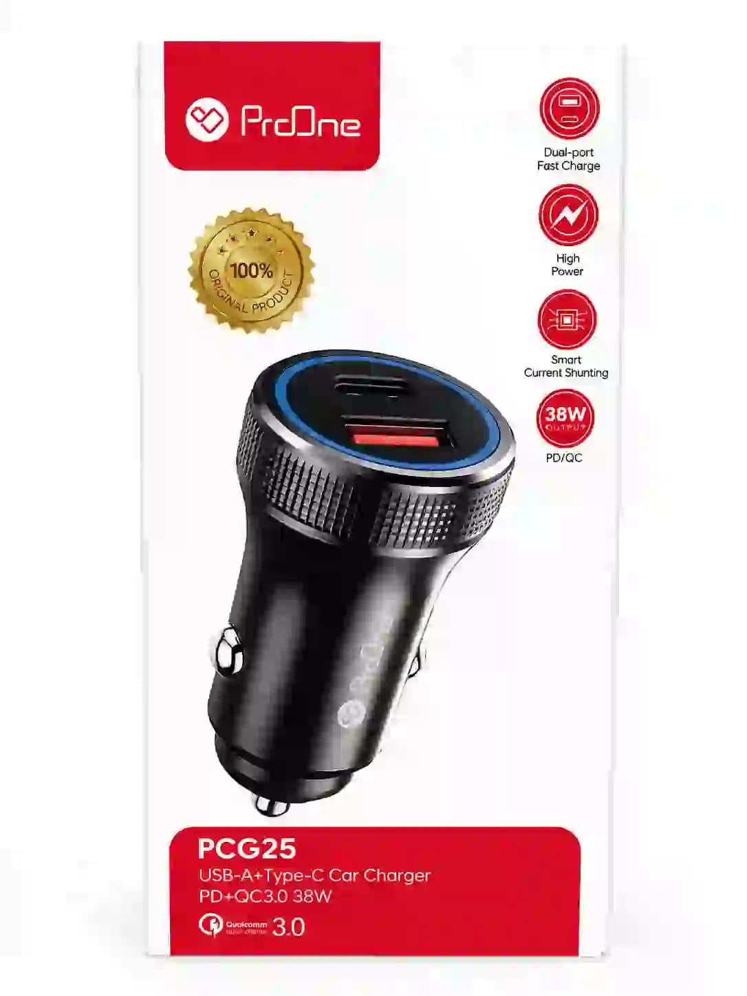 شارژر فندکی پرووان مدل PCG25 ظرفیت ۳۸ وات باگارانتی — تصویر ۲