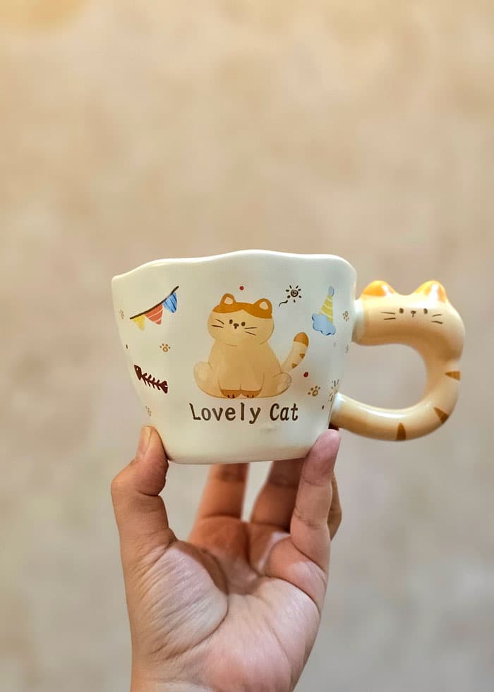 ماگ گربه ای مدل لته خوری کد 635