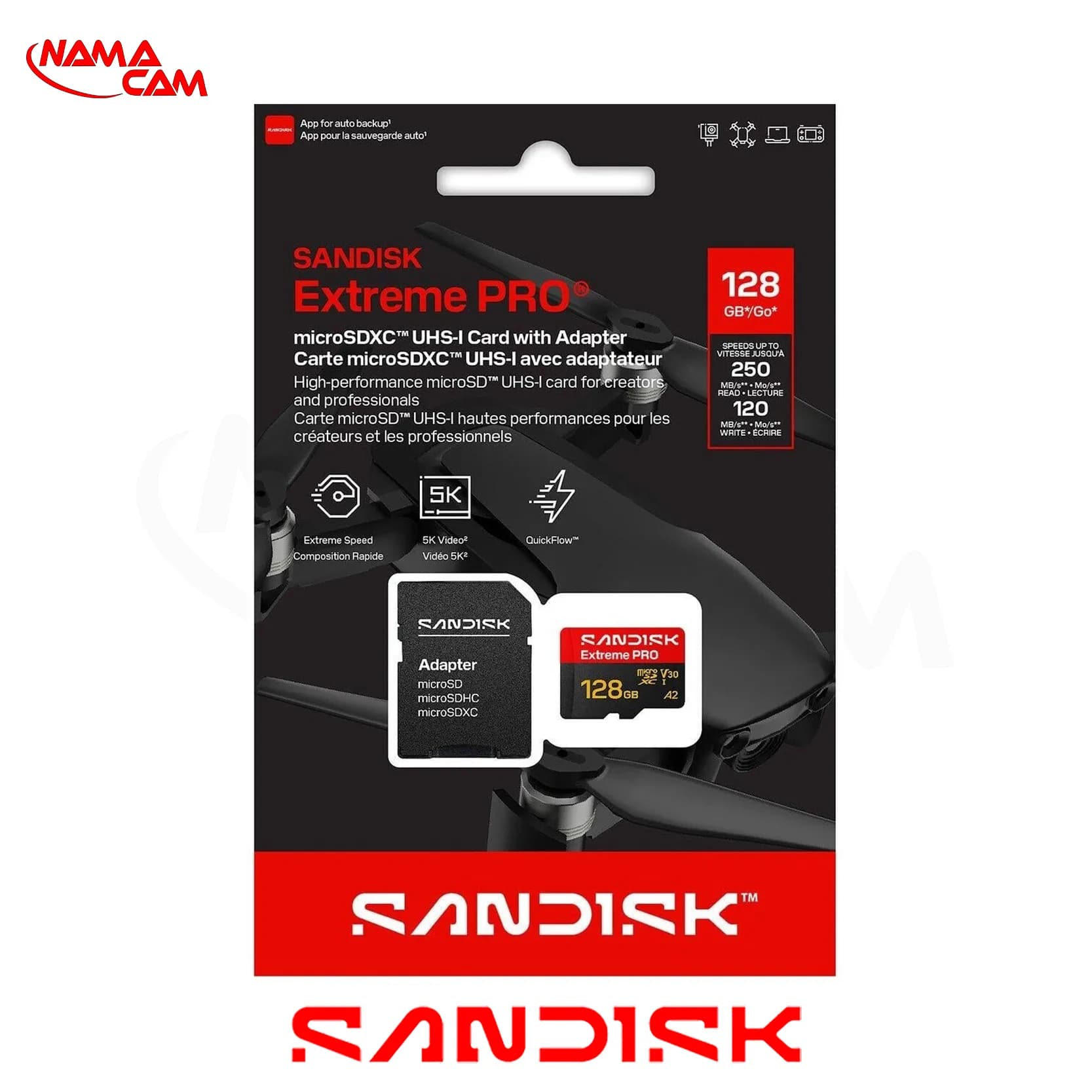 کارت حافظه میکرو اس دی SanDisk extreme Pro 128 GB – سرعت 250m/s — تصویر ۵