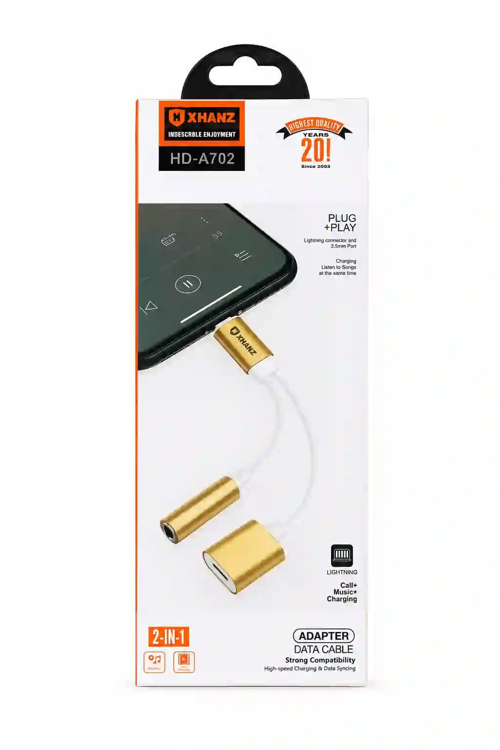 تبدیل شارژر و هندزفری آیفون X-HANZ مدل HD-A702