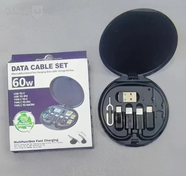کابل شارژ سریع دیتا پلاس مدل Data Cable Set 60W طول ۲۹ سانتیمتر — تصویر ۲