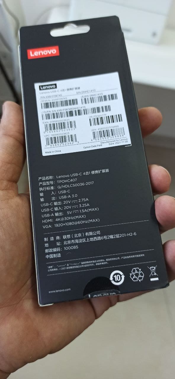 هاب تایپ سی Lenovo 4 in 1 آکبند — تصویر ۸