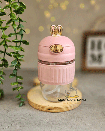 ماگ خرگوشی نی دار شیشه ای کد 996 — تصویر ۲