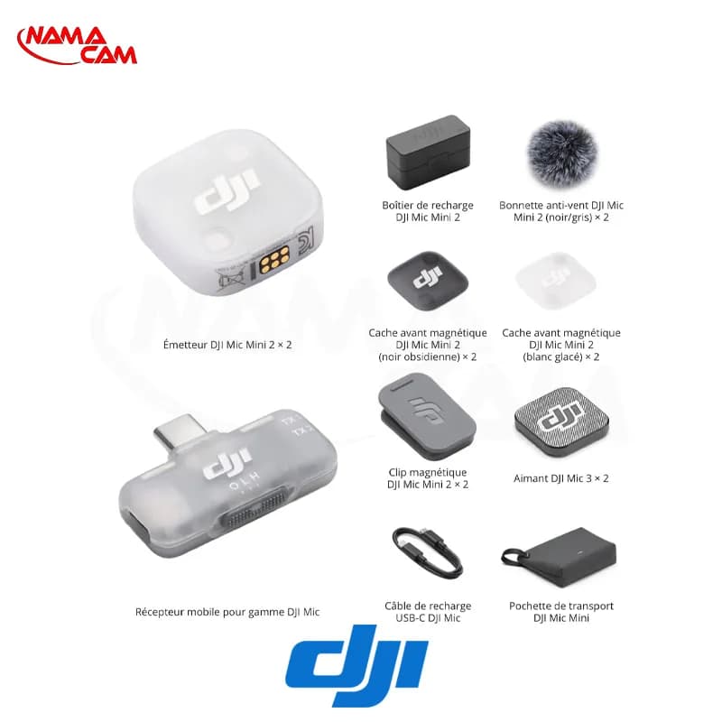 میکروفون DJI میک مینی ورژن 2 – دو میکروفون + گیرنده موبایل و کیس شارژ – DJI Mic Mini 2 — تصویر ۵