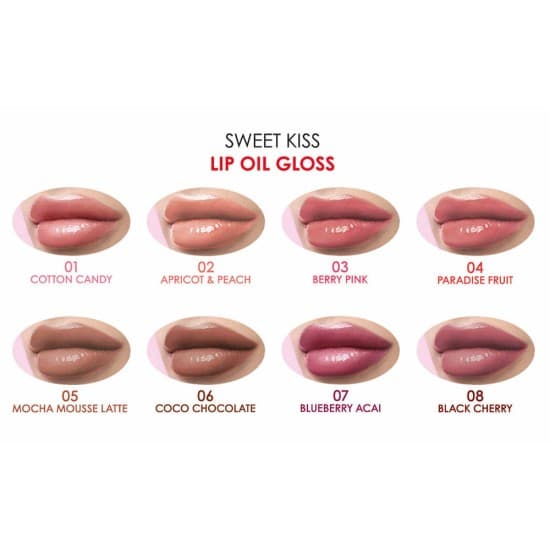 لیپ اویل گلاس Sweet Kiss گلدن رز (01) Cotton Candy — تصویر ۶