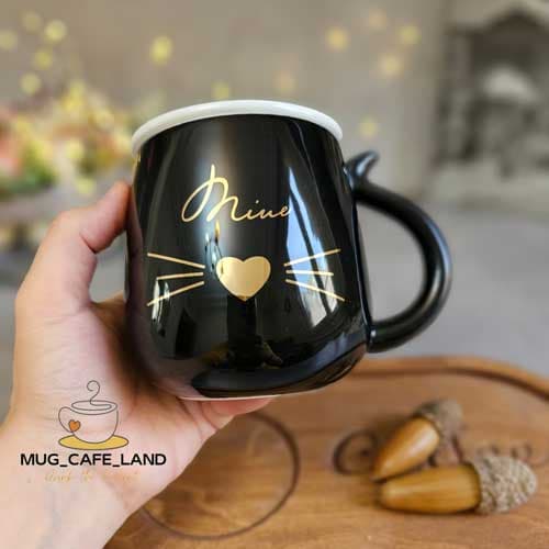 ماگ گربه ای مشکی دربدار — تصویر ۲