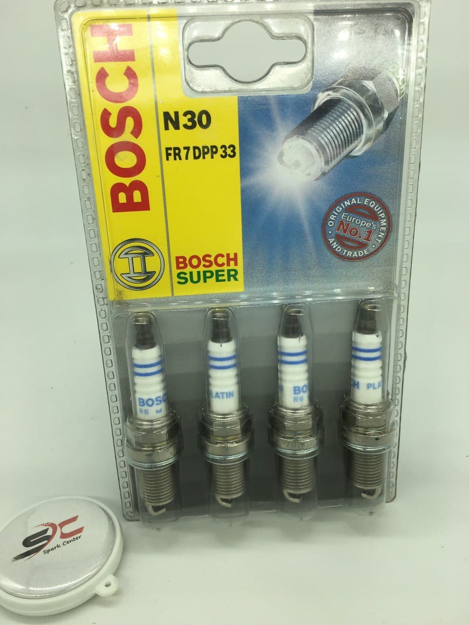 شمع بوش سوزنی پلاتینیوم پایه کوتاه BOSCH FR7DPP33 N30 یک بسته (4تایی)