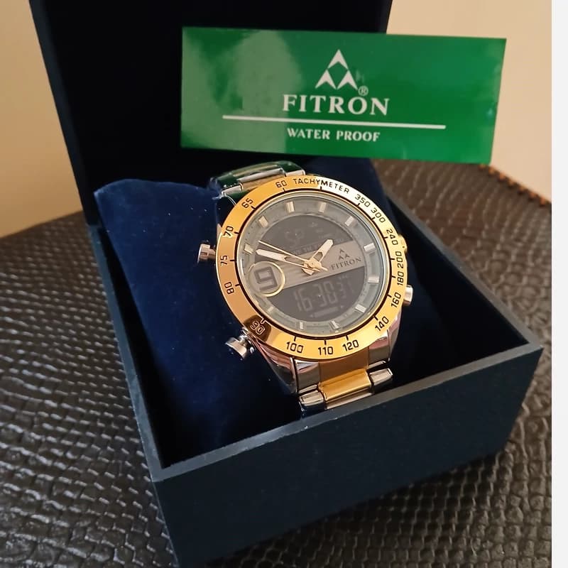 ساعت مردانه دوزمانه FITRON فیترون موتور میوتا ژاپن مدل FT-19050M ژاپن درجه 1 — تصویر ۳