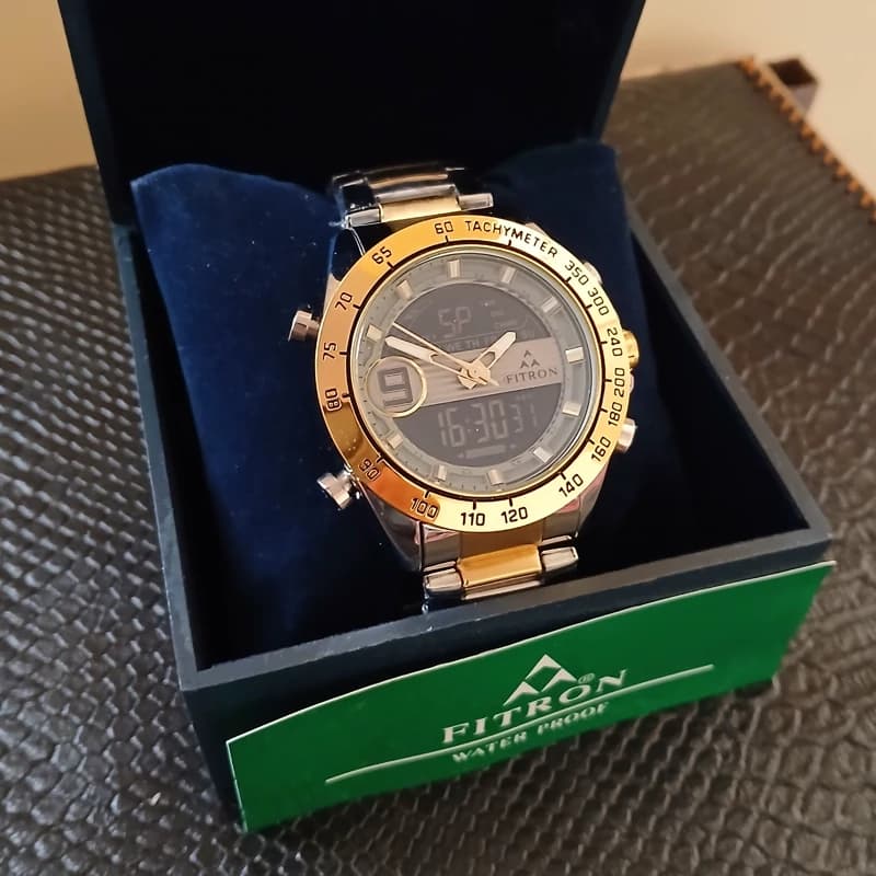 ساعت مردانه دوزمانه FITRON فیترون موتور میوتا ژاپن مدل FT-19050M ژاپن درجه 1 — تصویر ۴