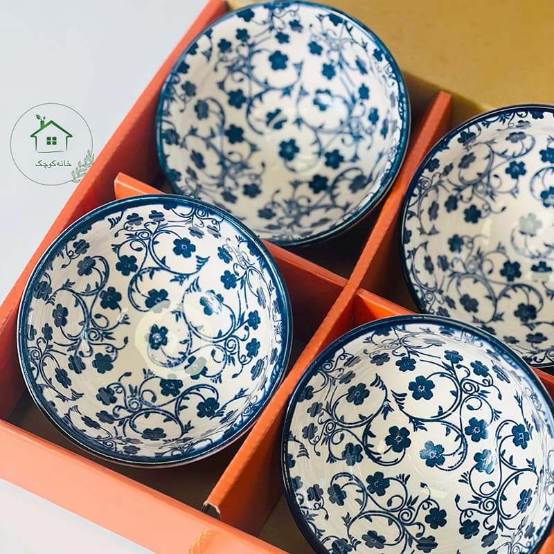 پک کادویی 6 عددی پیاله گل آبی — تصویر ۲
