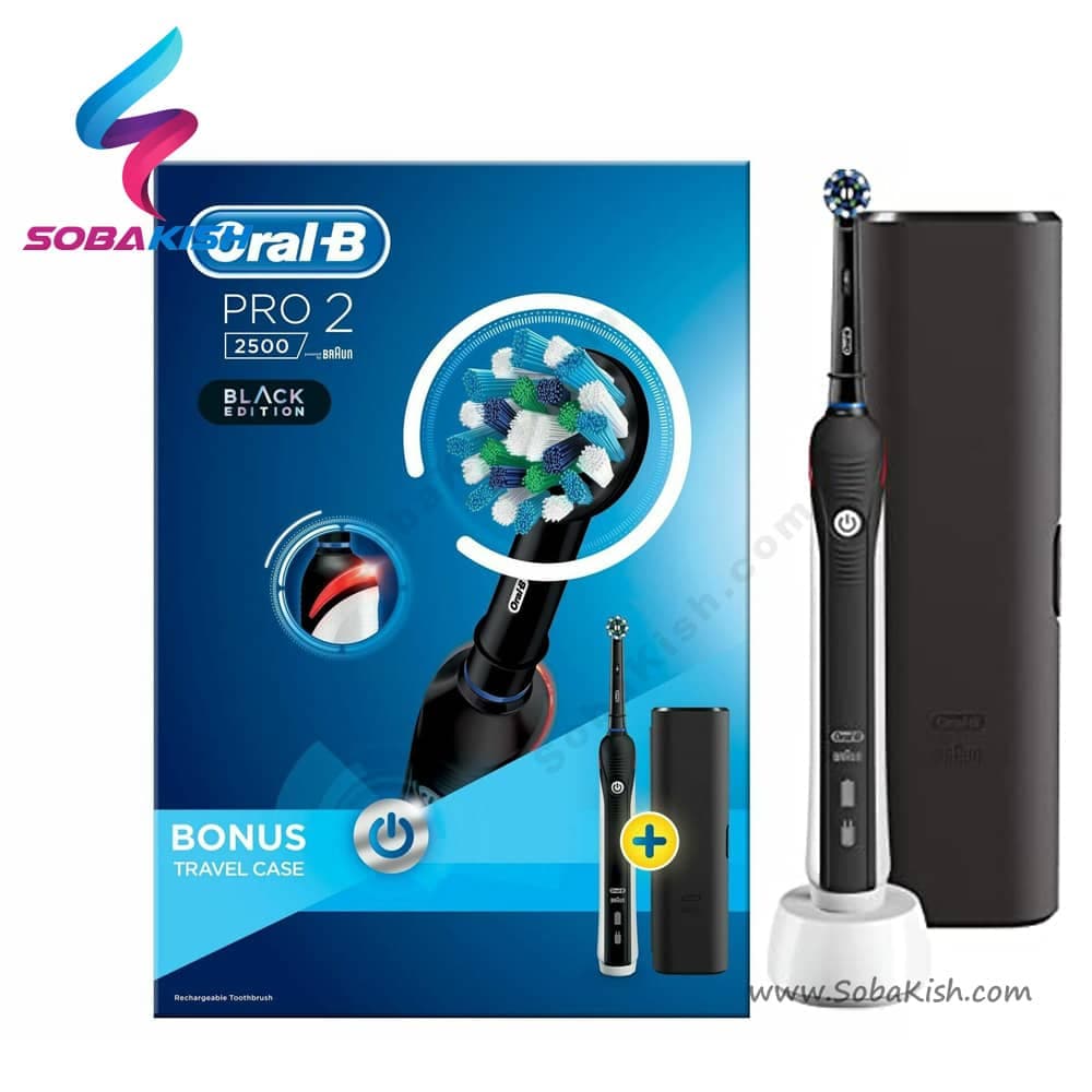 مسواک برقی اورال بی مشکی مدل Pro2- 2500 + کیف مسافرتی