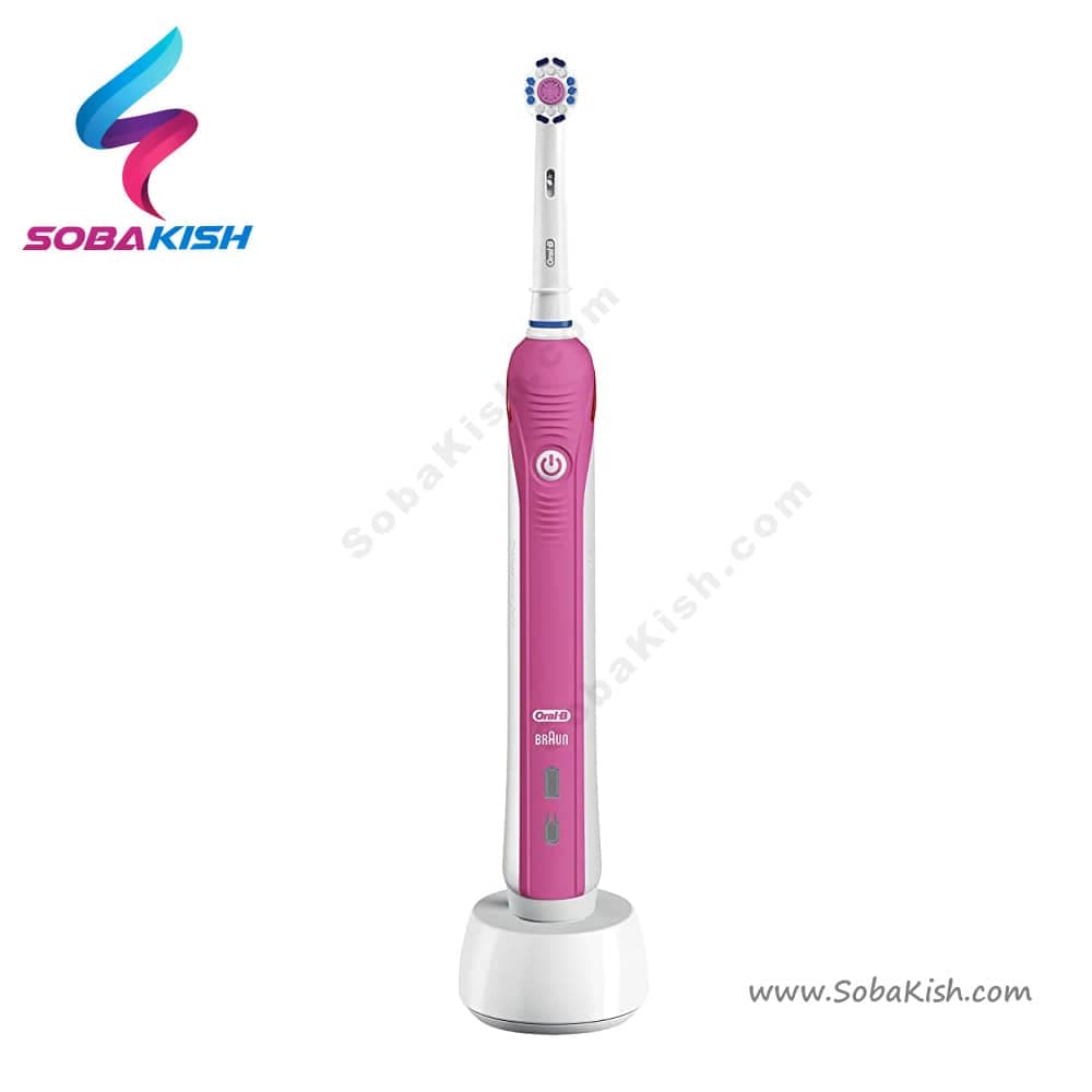 مسواک برقی اورال بی صورتی مدل Pro2- 2500 + کیف مسافرتی — تصویر ۳