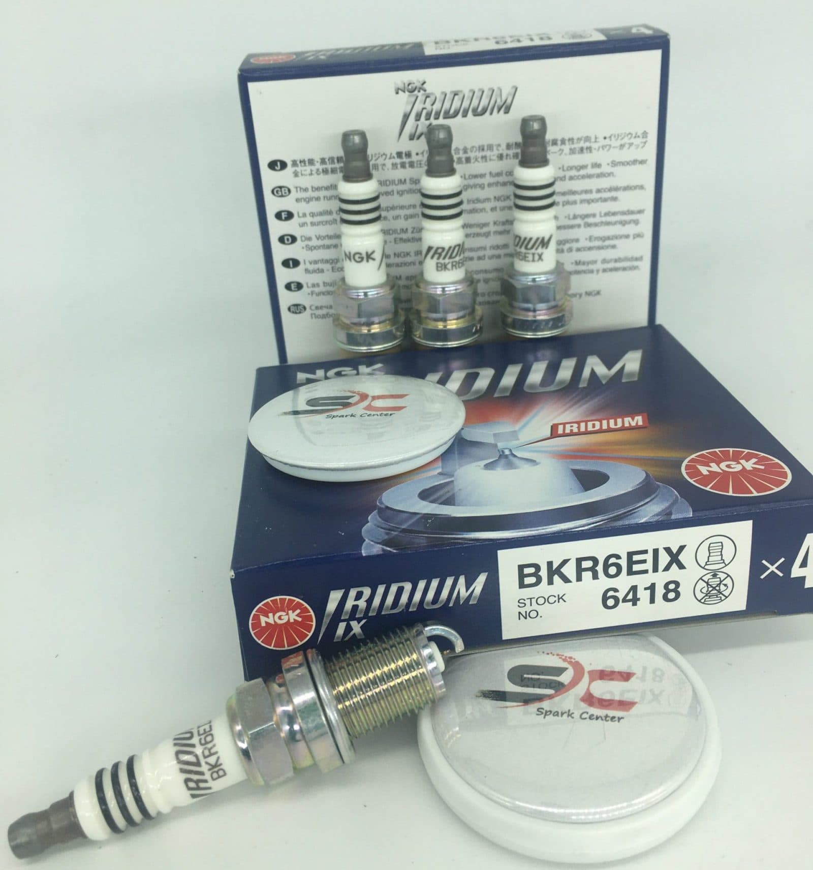 شمع سوزنی ایریدیوم ای ایکس پایه کوتاه NGK BKR6EIX 6418 یک جعبه(4 عدد)