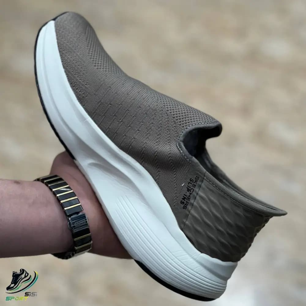 کفش اسکیچرز Slip-Ins Max Cushion خاکی — تصویر ۵