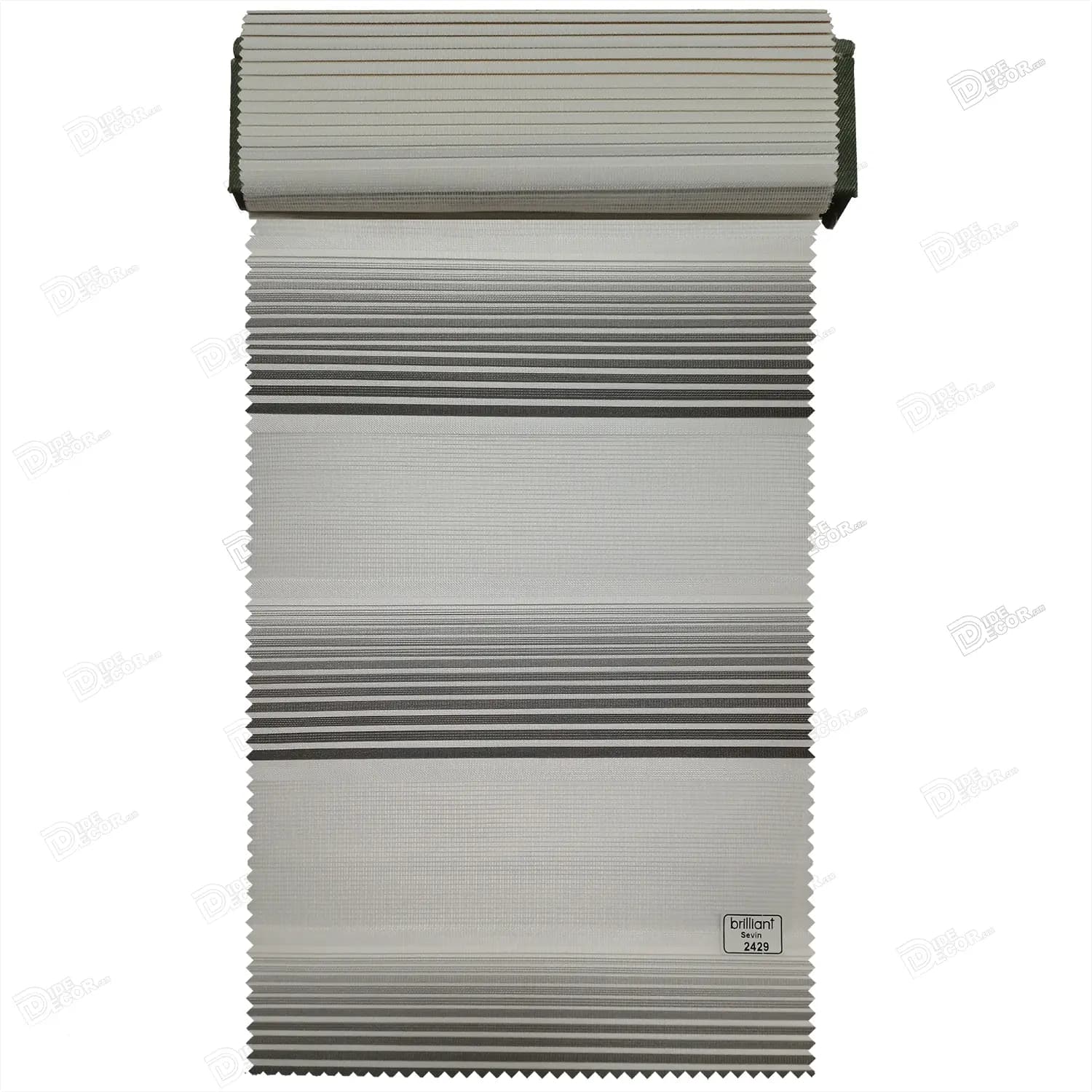 پرده زبرا پلیسه رنگ طوسی تیره و روشن کد T2429 — تصویر ۲