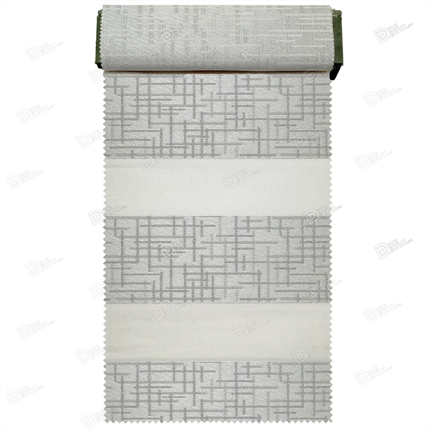 پرده زبرا طوسی با خطوط افقی و عمودی کد T2323 — تصویر ۲