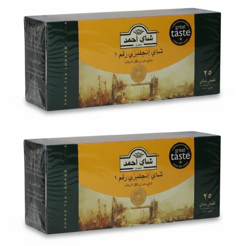 چای سیاه انگلیسی کیسهای چای احمد دو بسته 25 عددی
