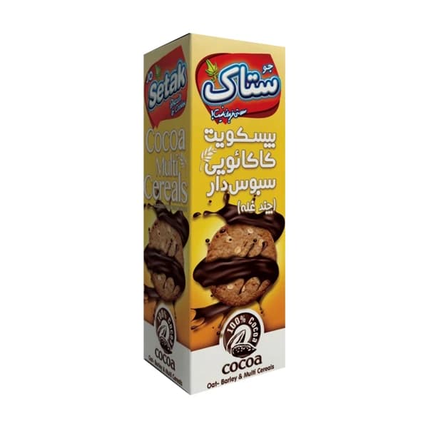 بیسکویت کاکائویی چند غله سبوس دار ستاک – 370 گرم