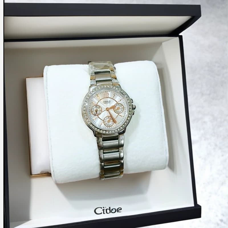 ساعت مچی زنانه اورجینال CITOLE SAPPHIRE JAPAN سه موتوره فعال فول تایم مدل CT5066L ژاپن